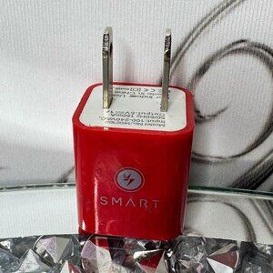 Smart USB Wall Charger plug red white silver usb cube plug in